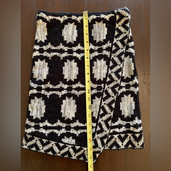 Free People Black Grey Knit Mini Skirt Size XS Wrapped In You Blanket Combo Cute - Picture 2 of 9